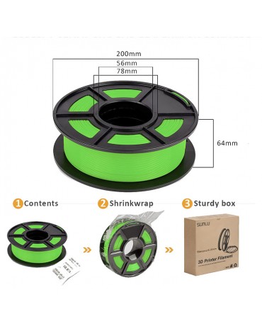 Filamento PLA Premium 1.75mm Rollo para Impresión 3D Verde Filamento PLA Premium 1.75mm Rollo para Impresión 3D Verde