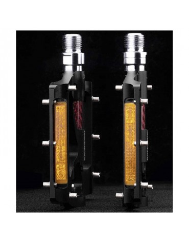 Pedales Bicicleta Mtb En Aluminio Grip Reflectivos Rockbros Pedales Bicicleta Mtb En Aluminio Grip Reflectivos Rockbros