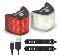 Dúo De Luces Para Bicicleta Delantera + Trasera Rockbros Usb