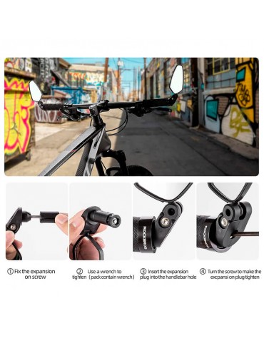 Espejos Retrovisores Rockbros Para Bicicleta (Par) | haplaz.com Espejos Retrovisores Rockbros Para Bicicleta (Par) | haplaz.com