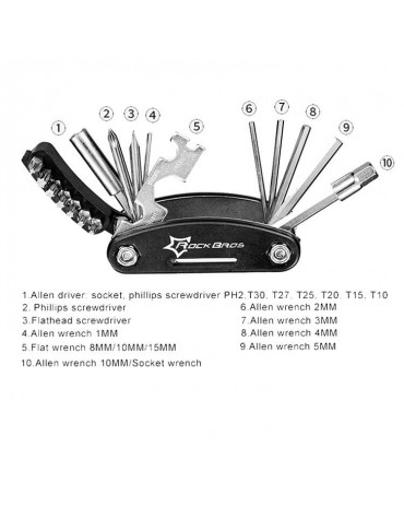 Kit Multi Herramientas Rockbros 16 En 1 Portátil Ciclismo | haplaz.com Kit Multi Herramientas Rockbros 16 En 1 Portátil Ciclismo | haplaz.com