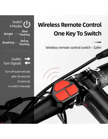 Luz Trasera Stop + Direccionales Bicicleta Rockbros Laser | haplaz.com Luz Trasera Stop + Direccionales Bicicleta Rockbros Laser | haplaz.com
