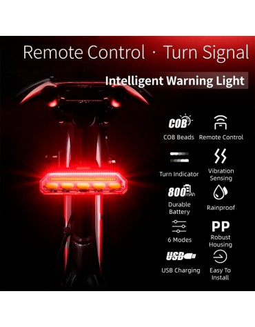 Luz Trasera Stop + Direccionales Bicicleta Rockbros Laser | haplaz.com Luz Trasera Stop + Direccionales Bicicleta Rockbros Laser | haplaz.com