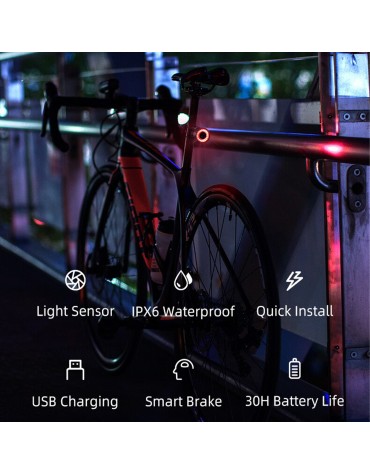 Rockbros Q3 Luz Trasera Ciclismo Freno Inteligente Bicicleta | haplaz.com Rockbros Q3 Luz Trasera Ciclismo Freno Inteligente Bicicleta | haplaz.com