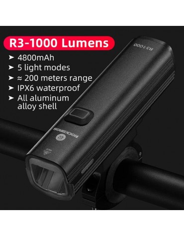 Luz Bicicleta Rockbros 1000 Lum Potente Power Bank 4800mah | haplaz.com Luz Bicicleta Rockbros 1000 Lum Potente Power Bank 4800mah | haplaz.com