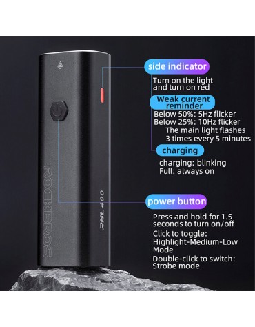 Luz Bicicleta Rockbros Delantera 400 Lumen 2000 Mah Ciclismo | haplaz.com Luz Bicicleta Rockbros Delantera 400 Lumen 2000 Mah Ciclismo | haplaz.com