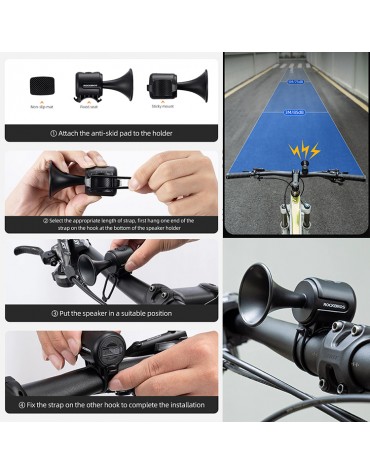 Bocina Eléctrica Rockbros Para Bicicleta Campana Ciclismo Bocina Eléctrica Rockbros Para Bicicleta Campana Ciclismo