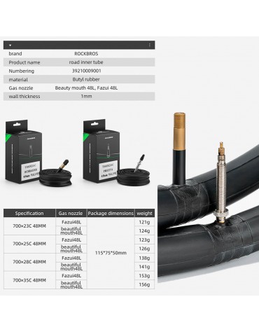 Neumático Bicicleta Rockbros 700 x 25c-35c 48mm Presta Schrader | haplaz.com Neumático Bicicleta Rockbros 700 x 25c-35c 48mm Presta Schrader | haplaz.com