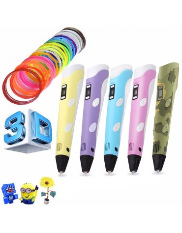 Lápiz 3D Pen Original Dibujo 3D Bolígrafo de Impresión + 24 Filamento Lápiz 3D Pen Original Dibujo 3D Bolígrafo de Impresión + 24 Filamento
