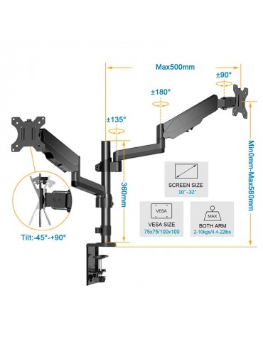 Soporte Para Monitores Brazo Doble Para Pantallas | haplaz.com Soporte Para Monitores Brazo Doble Para Pantallas | haplaz.com
