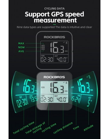 Gps Rockbros Ciclocomputador Ciclismo Odómetro Gps Rockbros Ciclocomputador Ciclismo Odómetro