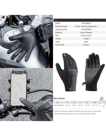 Guantes Rockbros Ciclismo Moto Térmico Táctil | haplaz.com Guantes Rockbros Ciclismo Moto Térmico Táctil | haplaz.com