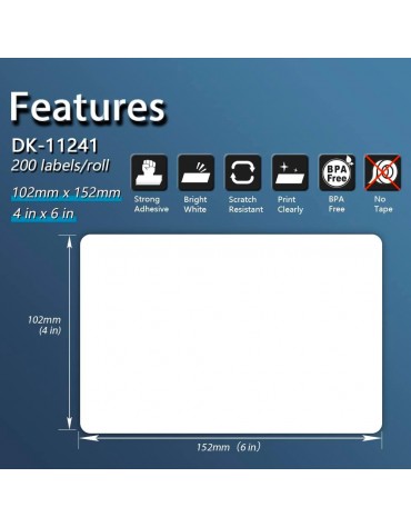 Etiqueta Térmica Para Impresora Brother Dk-1241 (102x152mm) Etiqueta Térmica Para Impresora Brother Dk-1241 (102x152mm)