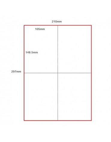 Papel Adhesivo A4 X 4 Etiquetas 105x148mm 100 Hojas / 400 Etiquetas Papel Adhesivo A4 X 4 Etiquetas 105x148mm 100 Hojas / 400 Etiquetas